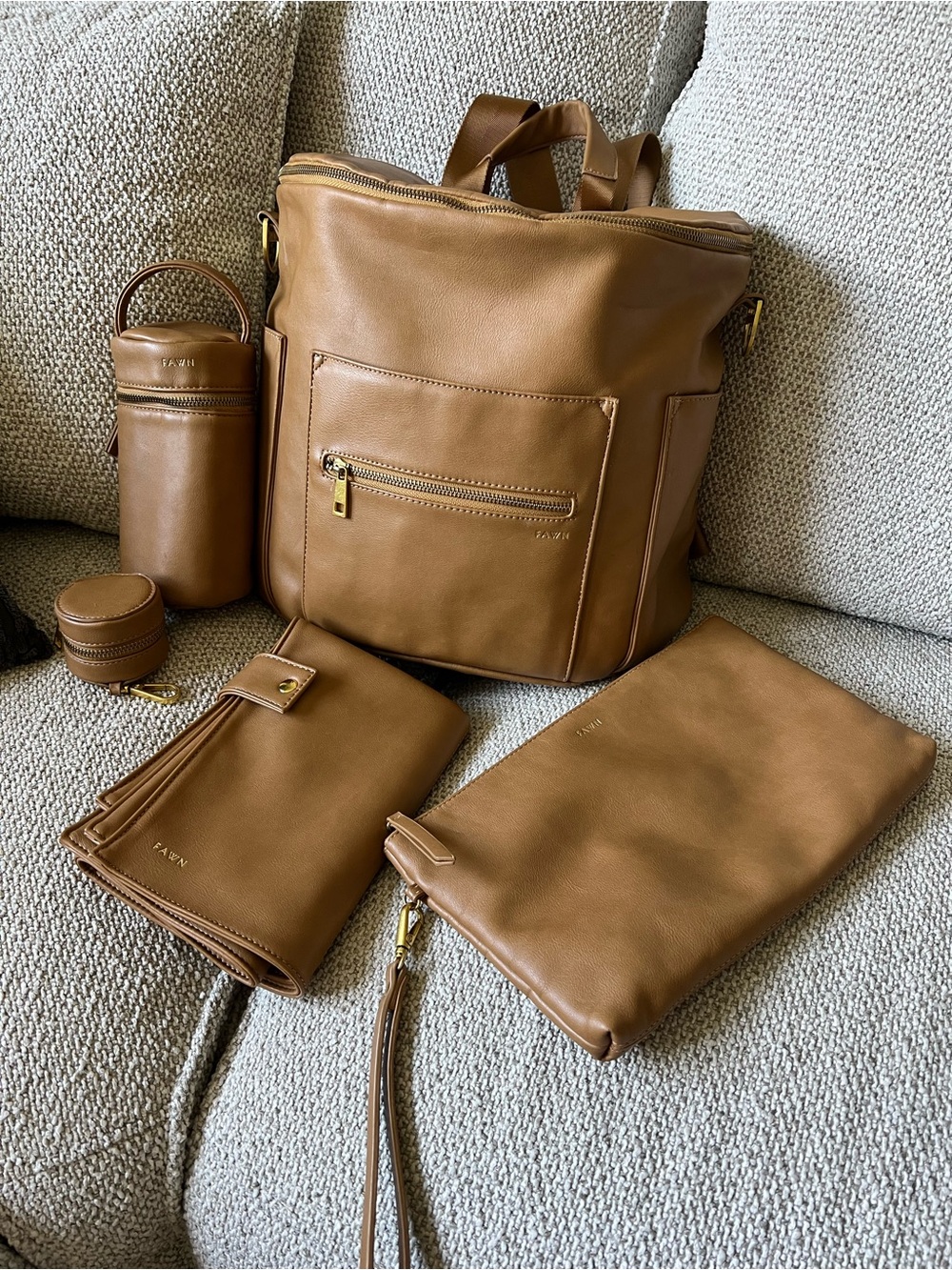 Fawn Design Cognac Leather Original Bundle (Brown)